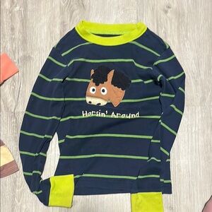 Kids Striped Navy and Green Shirt